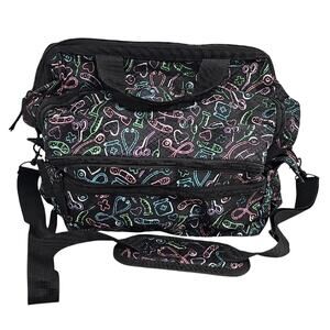 Nurse Mates Ultimate Black Nursing Bag with Neon Pattern Shoulder or Hand Strap